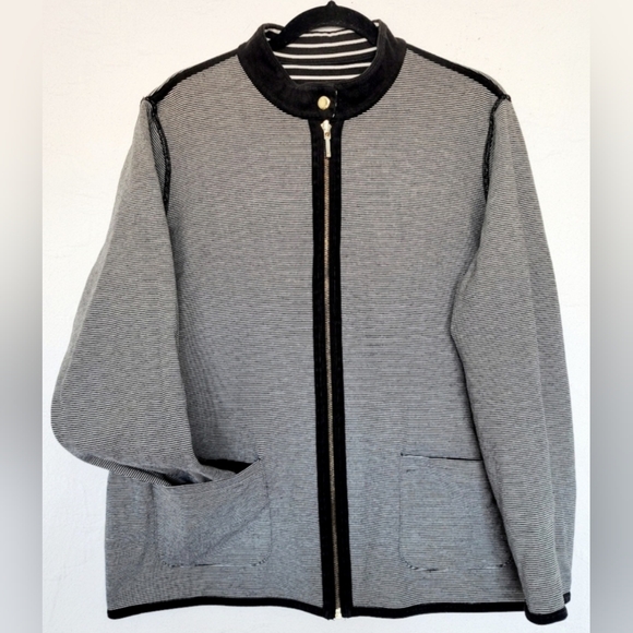 LAUREN Ralph Lauren Women's Two Faced Reversible Striped Jacket Cotton 2X - Picture 13 of 16